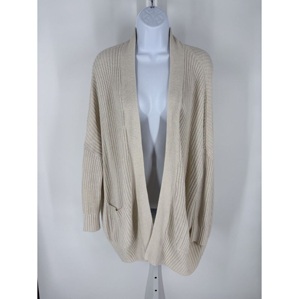 BDG Cream Chunky Knit Oversized Cardigan Sweater